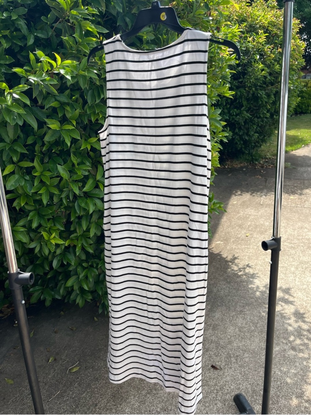 Cynthia Rowley Black and White Striped Maxi Dress